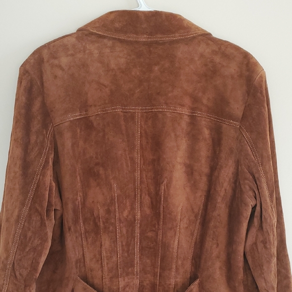 Danier Vintage Chestnut Brown Suede Blazer Country Feminine Jacket Sz 2XL - Picture 7 of 15
